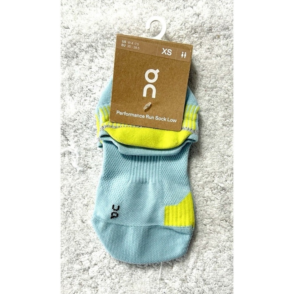 On Cloud XS (Women's 4-7.5) Performance Run Sock Low Wash/Lime